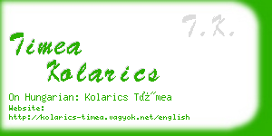 timea kolarics business card